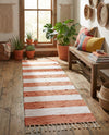 Tassel Trail Collection Area Rug - Pathway (Coral and Ivory) Runner Coral and Ivory  lifestyle 59