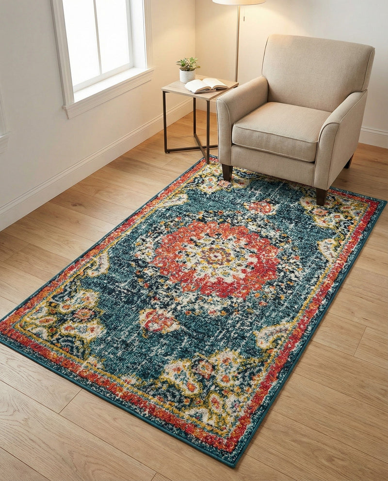 Brighton Terrace Collection Area Rug - Hove (Blue) Rectangle Blue  lifestyle 18