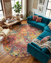 Colorburst Oasis Collection Area Rug -  Azura Oval Multi  lifestyle 79