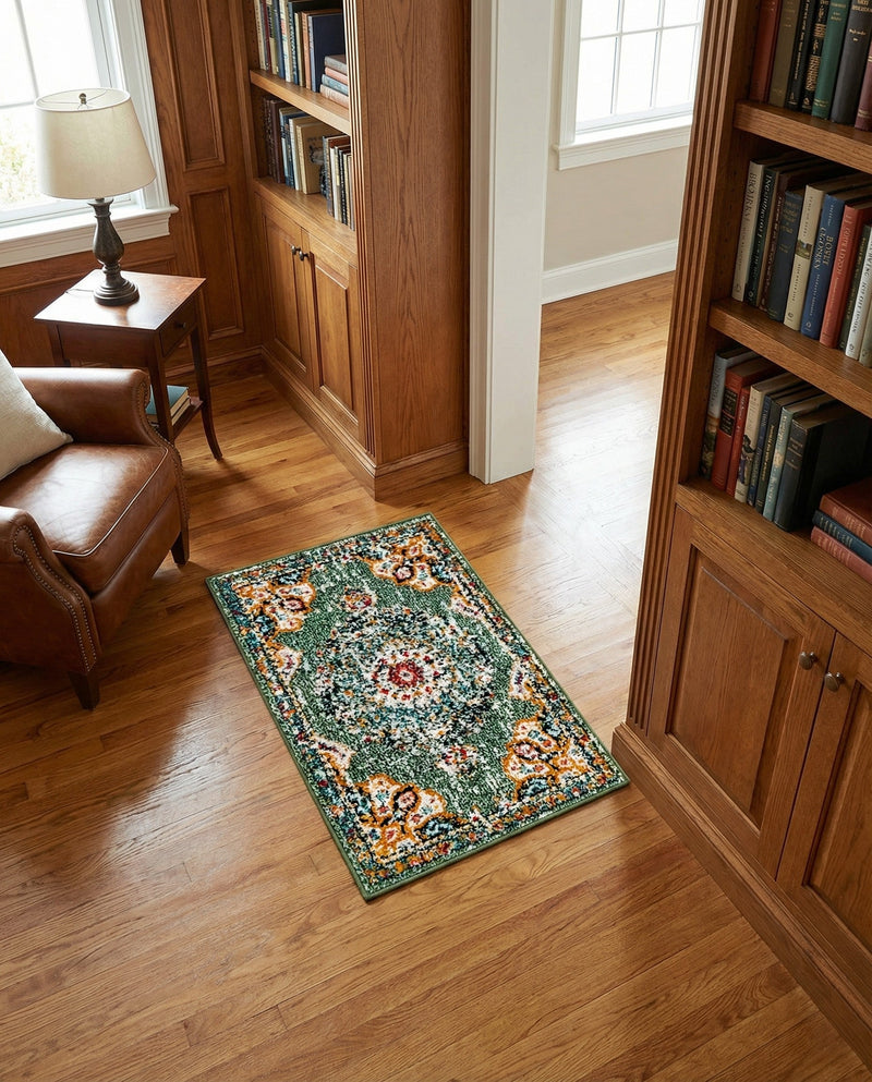 Brighton Terrace Collection Area Rug - Hove (Green) Rectangle Green  lifestyle 20