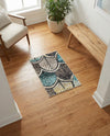 Outdoor Marrakesh Collection Area Rug -  Rabat Rectangle Gray Blue Ivory  lifestyle 15