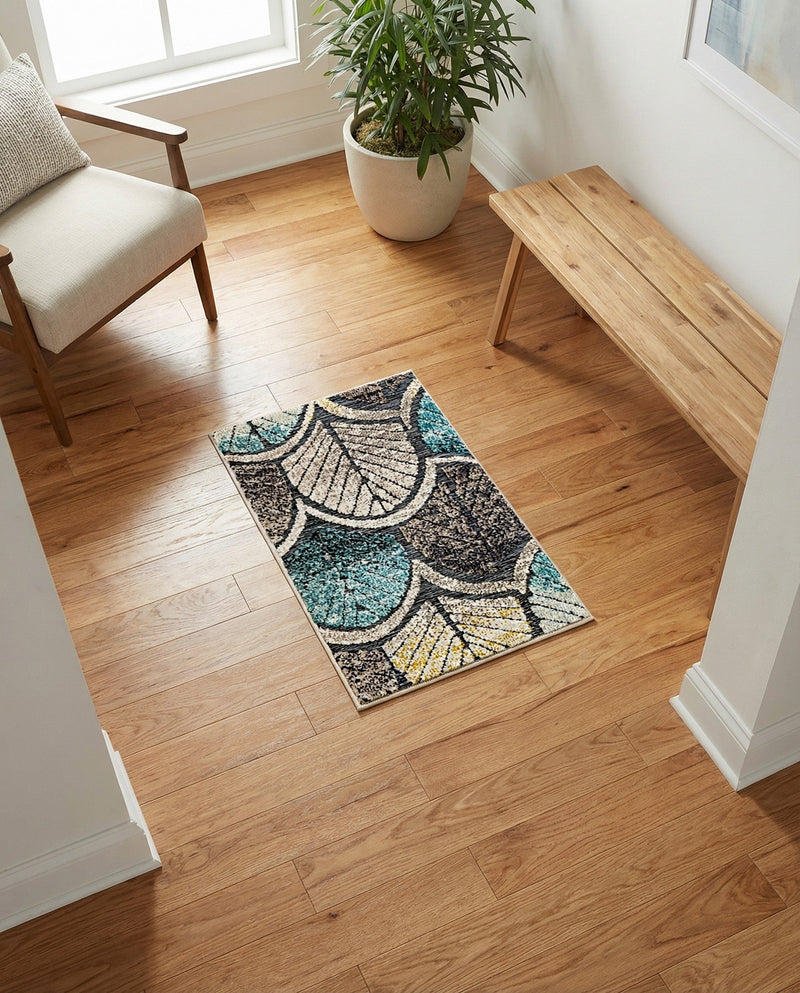 Outdoor Marrakesh Collection Area Rug -  Rabat Rectangle Gray Blue Ivory  lifestyle 15