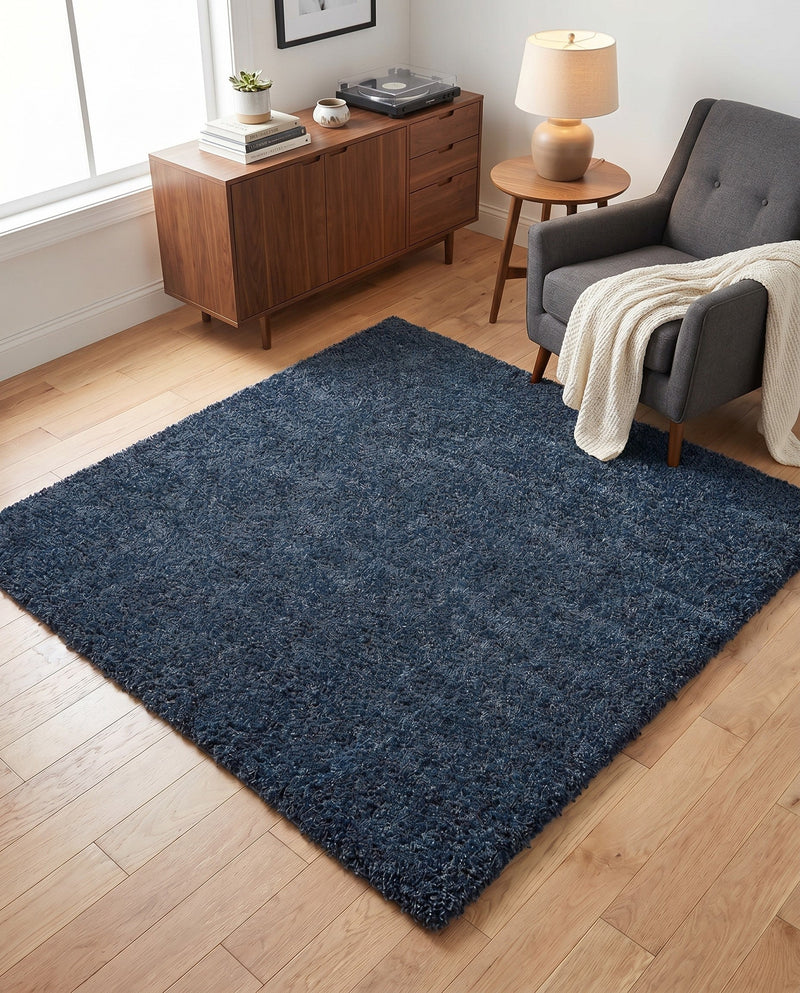 Alpine Plush Collection Area Rug -  Cortina (Marine Blue) Square Marine Blue  lifestyle 42