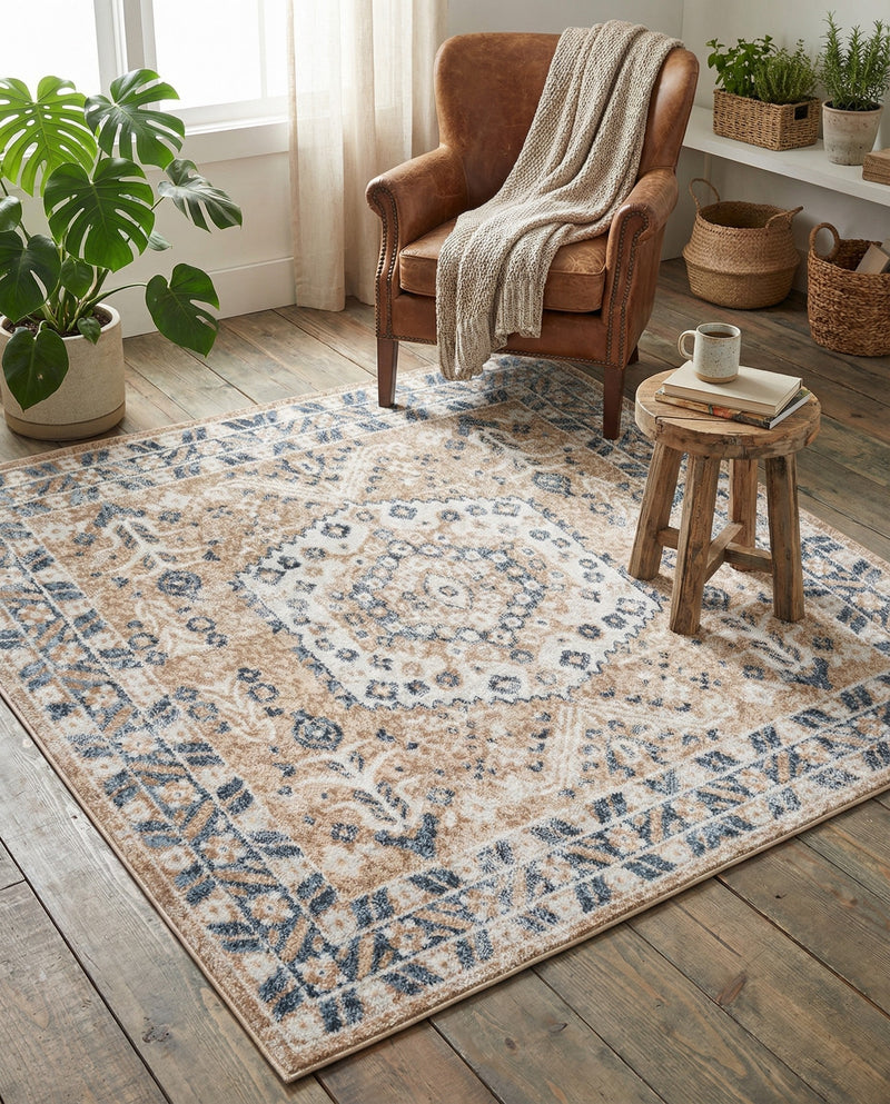 Cambridge Classics Collection Area Rug -  Pembroke (Beige) Square Beige  lifestyle 53