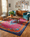 Caribbean Cove Collection Area Rug -  Nevis Rectangle Fuchsia  lifestyle 29