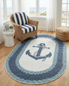 Seaside Haven Rugs Collection Area Rug -  Coralreef Oval Navy Blue  lifestyle 63