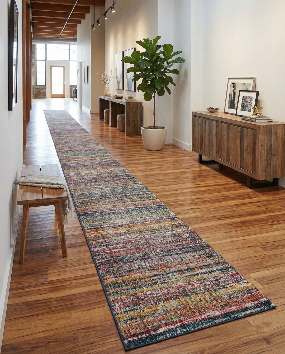 Jewel Oasis Collection Area Rug - Sapphire (Multi) Runner Multi  lifestyle 71