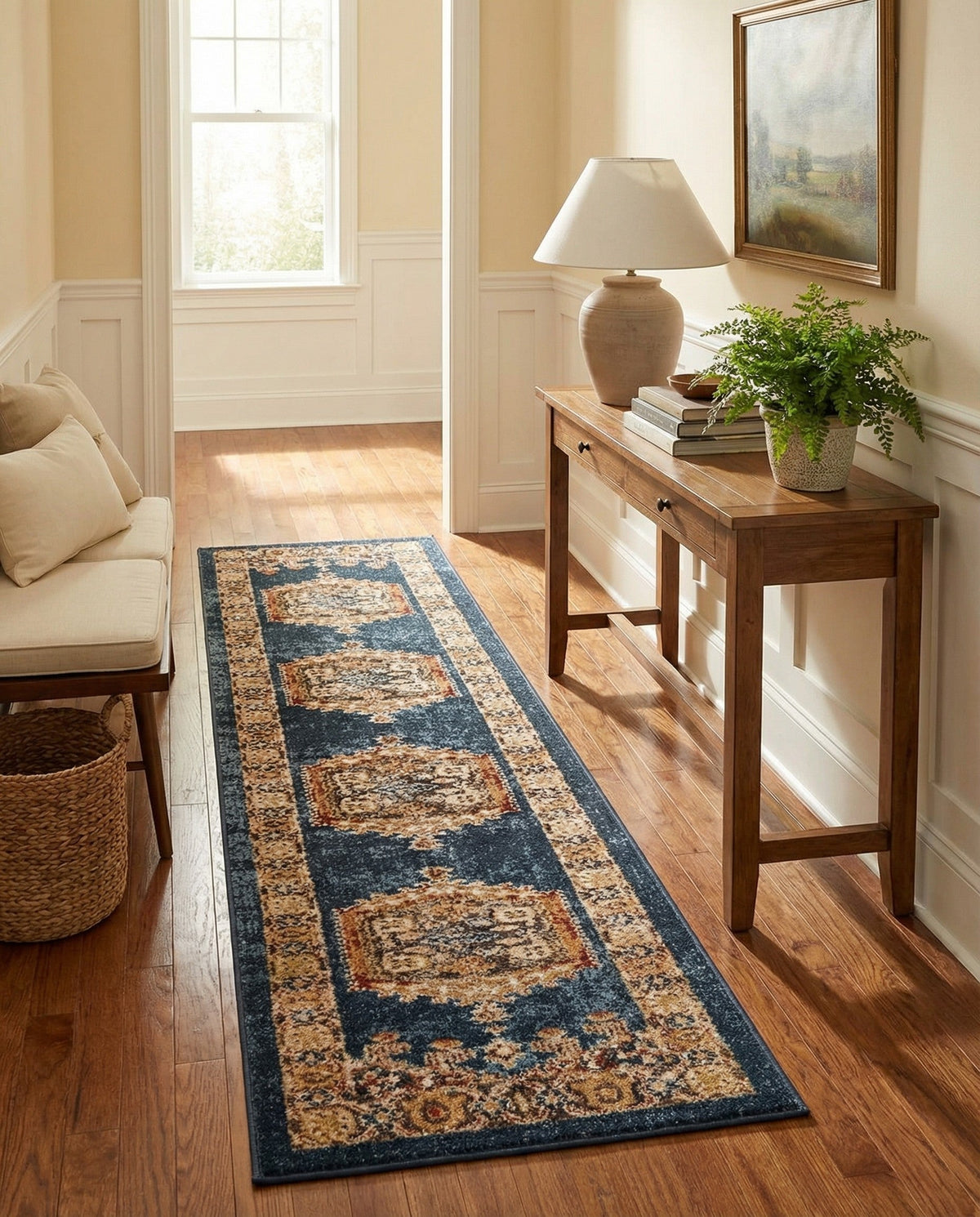 Eden Oasis Collection Area Rug -  Refuge (Blue) Runner Blue  lifestyle 77