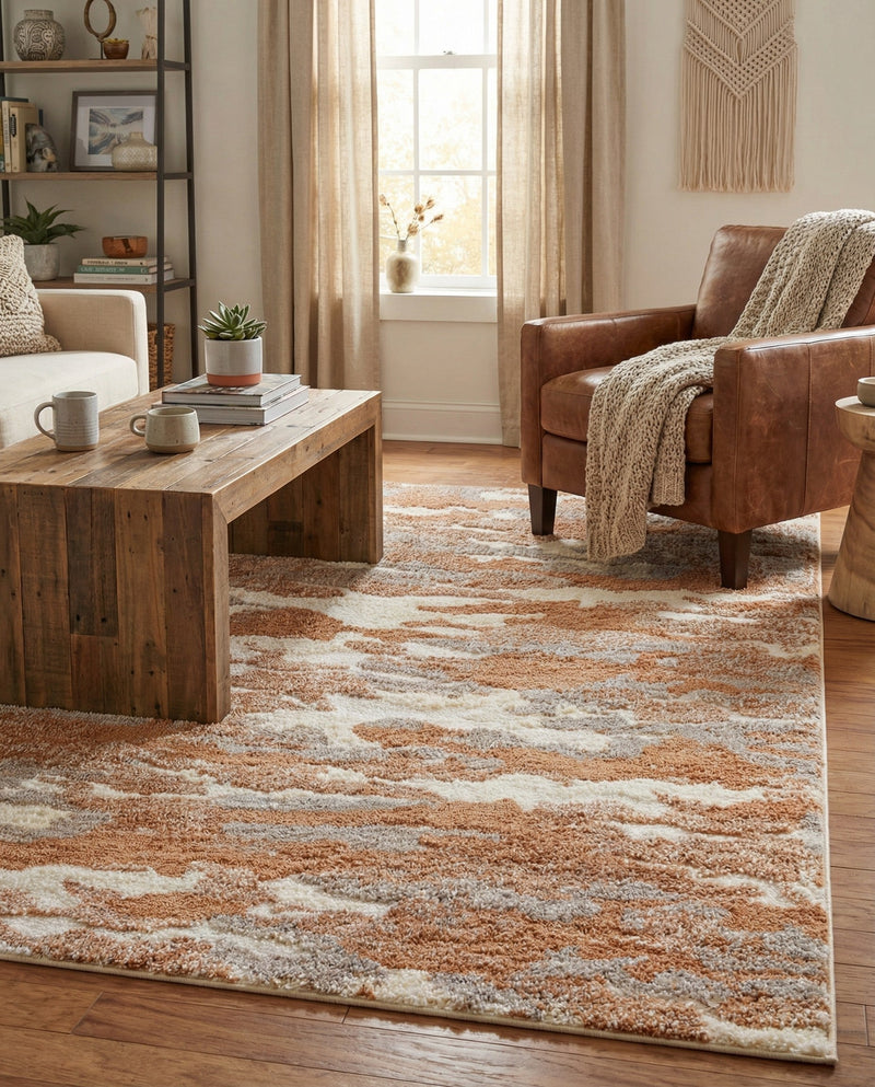 Sienna Collection Area Rug -  Veneto Rectangle Caramel and Ivory  lifestyle 34