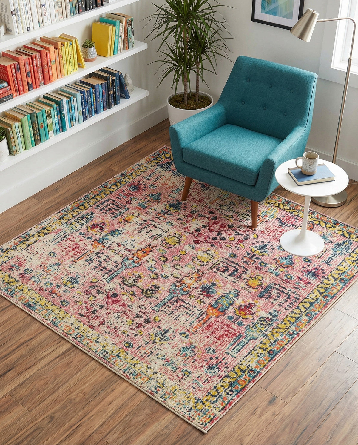 Sierra Collection Area Rug -  Shasta Square Pink  lifestyle 132