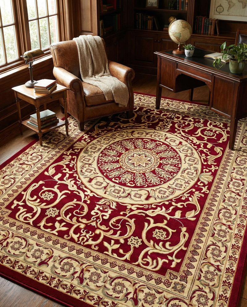 Versailles Elegance Collection Area Rug -  Montreuil Rectangle Red  lifestyle 64