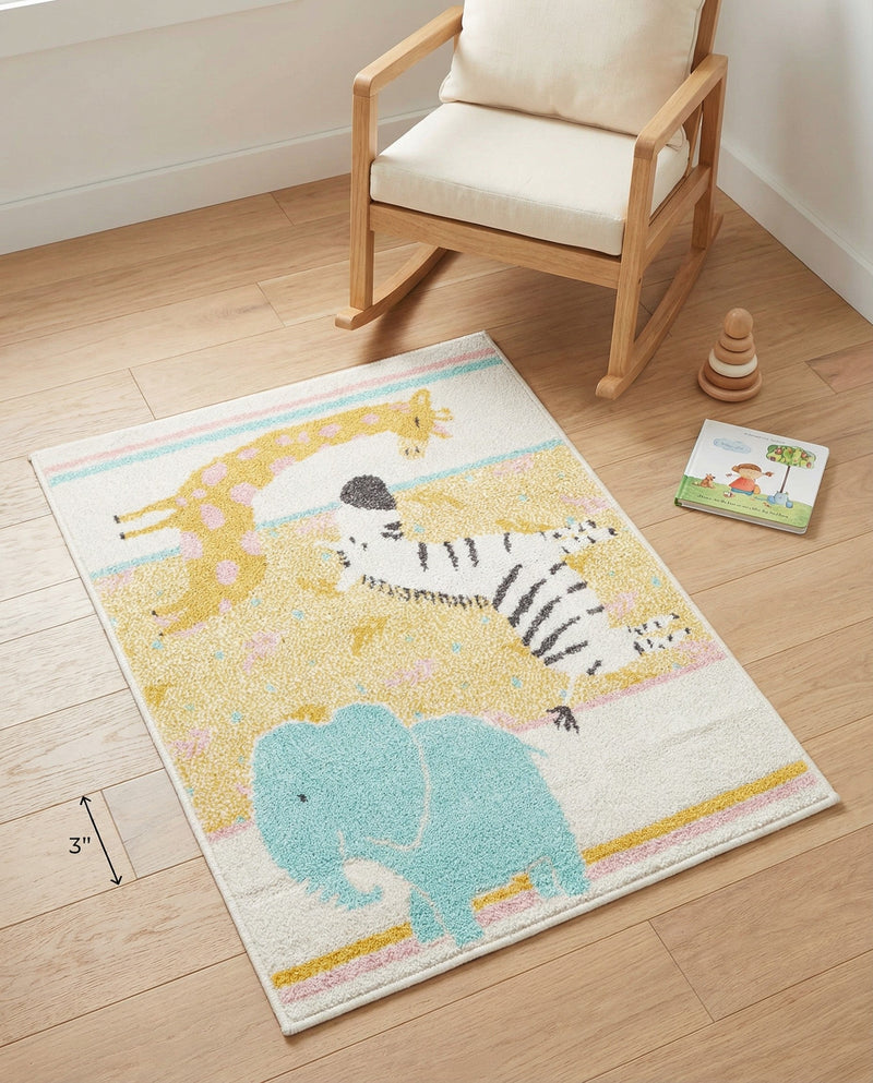 Wonder Tykes Collection Area Rug -  Wonderland Rectangle Ivory  lifestyle 9