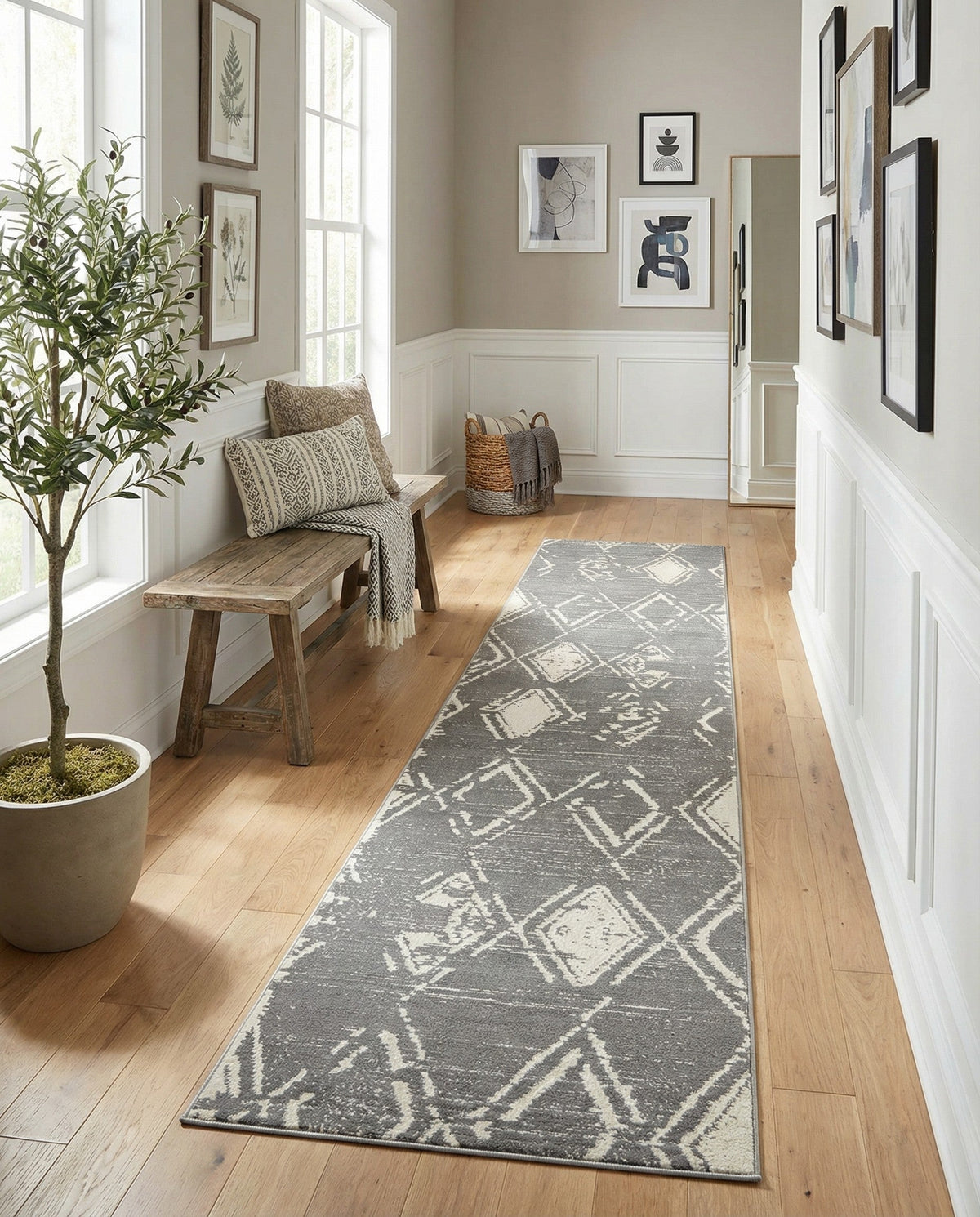 Metro Heights Collection Area Rug -  Madison Runner Gray  lifestyle 140