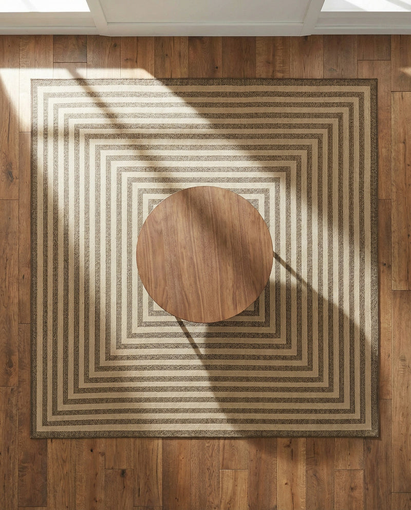 Sahara Sands Collection Area Rug -  Abydos Square Natural and Brown  lifestyle 44