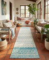 Mediterranean Lattice Collection Area Rug -  Casablanca (Ivory Blue) Runner Ivory Blue  lifestyle 41
