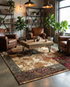 Bistro Lounge Collection Area Rug -  Latte Rectangle Beige  lifestyle 13