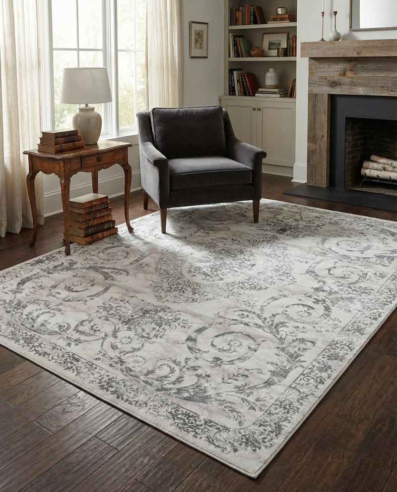 Bloomsbury Elegance Collection Area Rug - Mayfair Rectangle Gray  lifestyle 12
