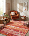 Heritage Elegance Collection Area Rug -  Edinburgh Rectangle Rust Red  lifestyle 27