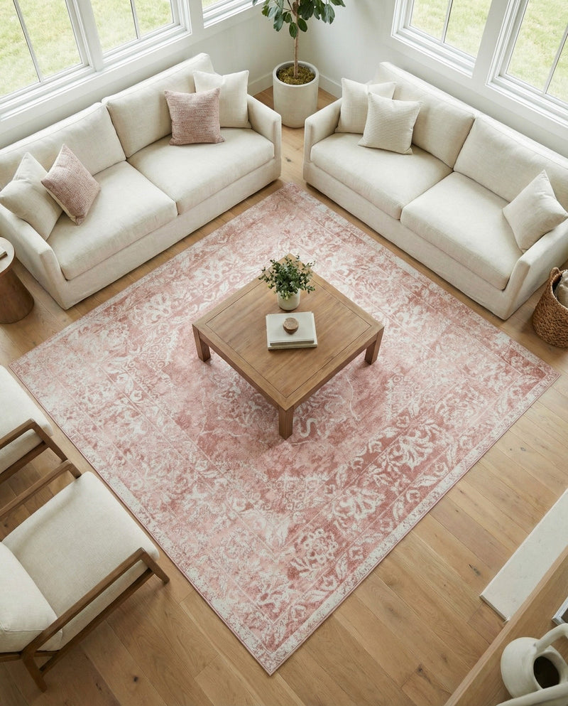 Cambridge Classics Collection Area Rug -  Magdalene (Pink) Square Pink  lifestyle 28