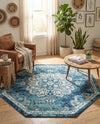 Beverly Grove Collection Area Rug - Melrose (Navy Blue) Octagon Navy Blue  lifestyle 72