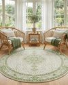 Dover Terrace Collection Area Rug - Marina (Green) Round Green  lifestyle 52