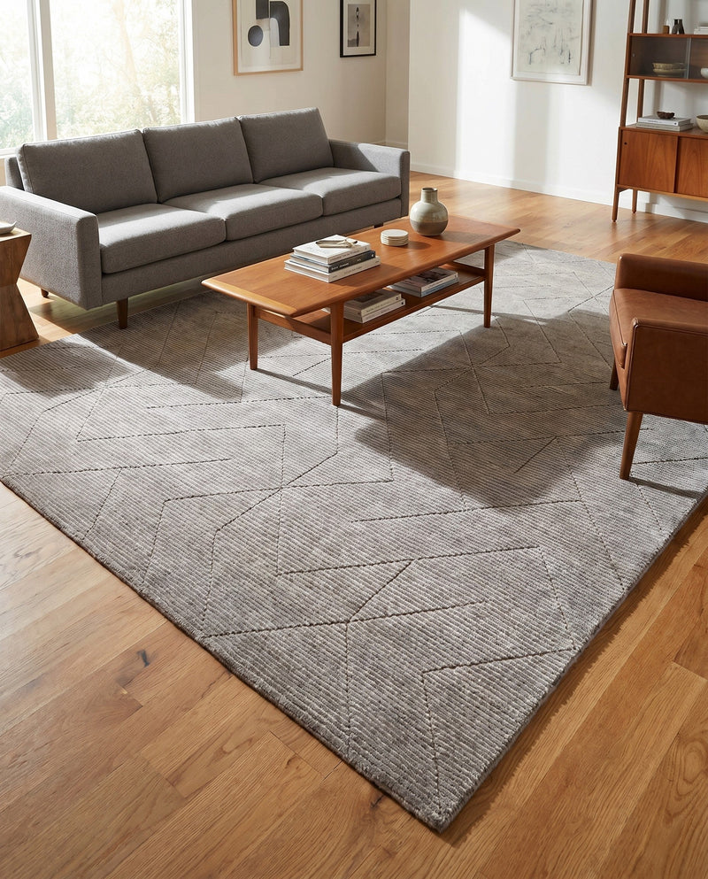 Nordic Loom Geometric Collection Area Rug - Oslo Rectangle Steel gray  lifestyle 42