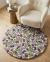Woolen Sphere Collection Area Rug - Orbsburg (Pink and Purple) Round Pink and Purple  lifestyle 54
