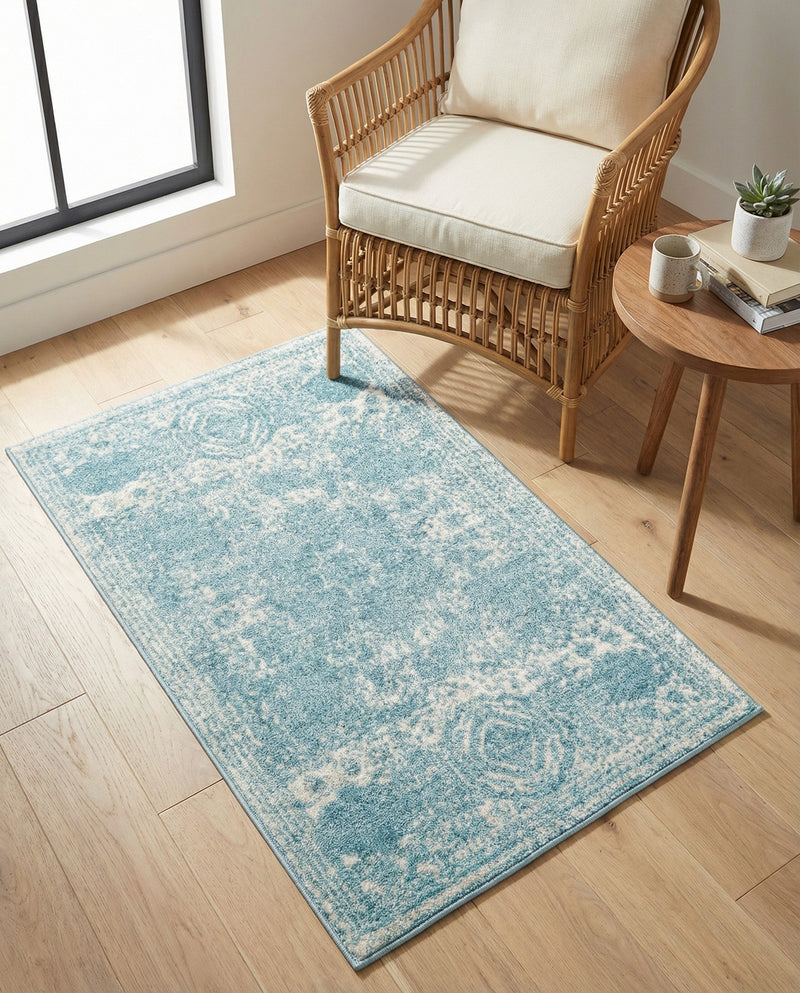 Dover Terrace Collection Area Rug -  Lagoon (Aqua) Rectangle Aqua  lifestyle 12