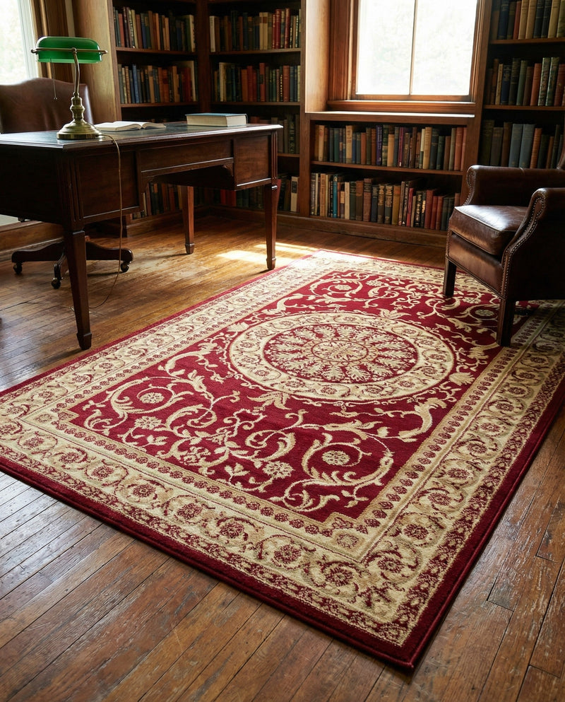 Versailles Elegance Collection Area Rug -  Montreuil Rectangle Red  lifestyle 11