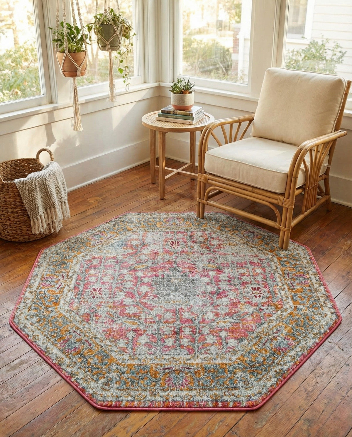 Arcadia Rugs Collection Area Rug -  Olympus Octagon Pink  lifestyle 177