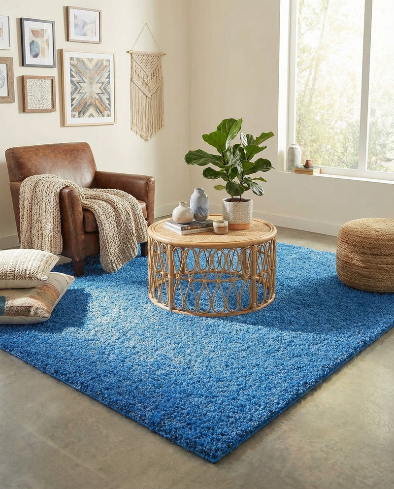 Plush Oasis Collection Area Rug - Serenity (Periwinkle Blue) Square Periwinkle Blue  lifestyle 51