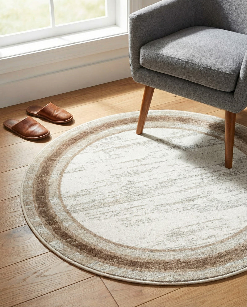 Coastal Haven Collection Area Rug -  Mariner Round Ivory  lifestyle 34