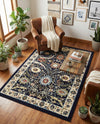 Tabriz Tapestry Collection Area Rug - Sahand (Navy Blue) Rectangle Navy Blue  lifestyle 4