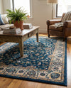 Casablanca Tapestry Collection Area Rug -  Marrakech (Egyptian Blue) Rectangle Egyptian Blue  lifestyle 15