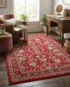 Isfahan Elegance Collection Area Rug - Naghsh-e Jahan (Red) Rectangle Red  lifestyle 9