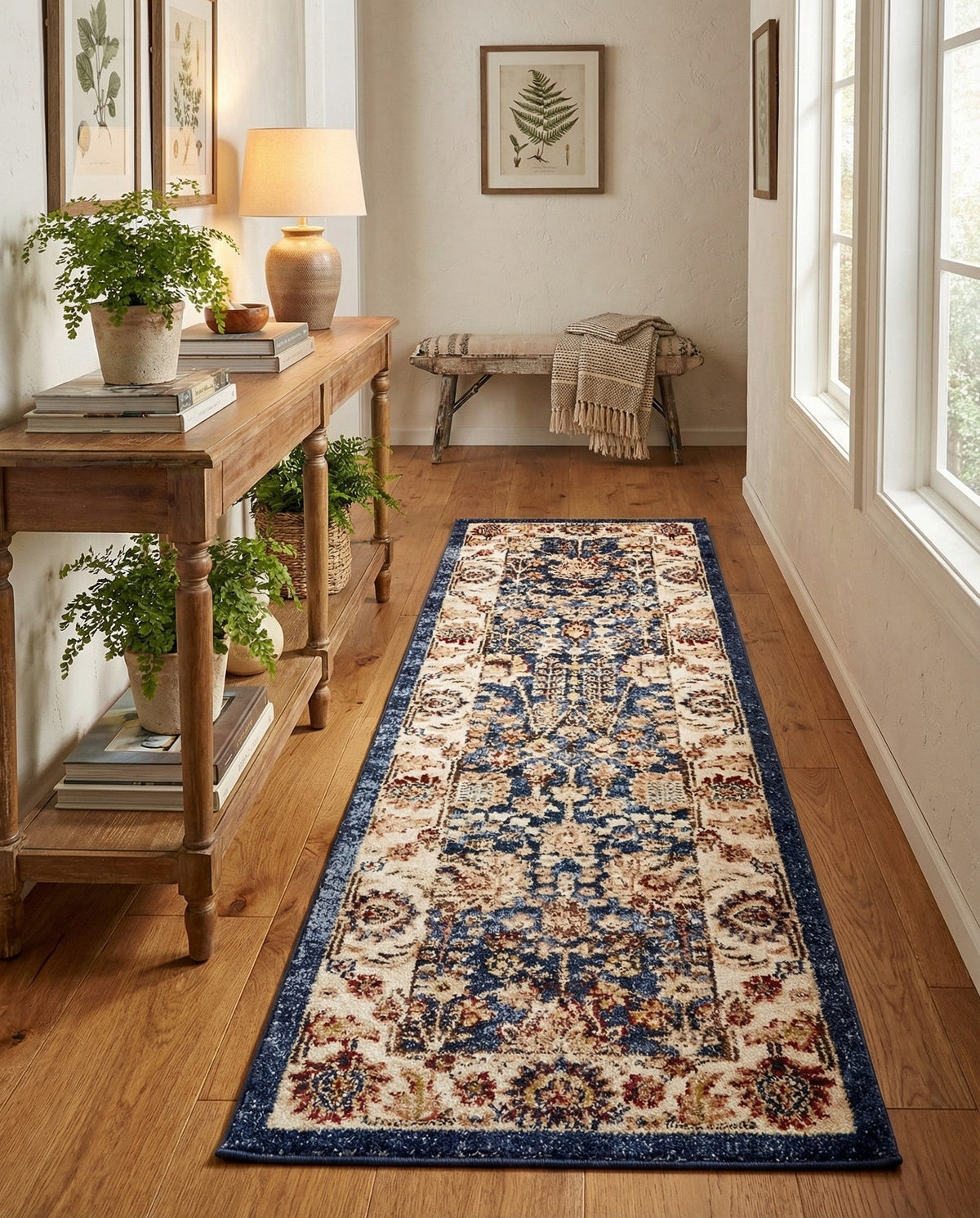 Eden Oasis Collection Area Rug -  Haven Runner Light Blue  lifestyle 69