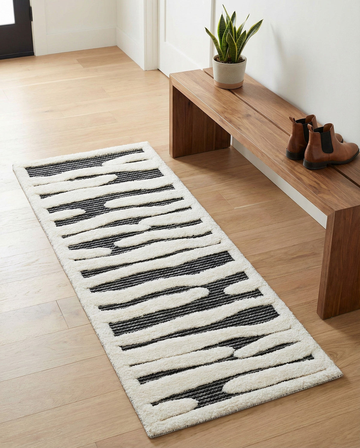 Monochrome Collection Area Rug - Slate Runner Gray  lifestyle 93