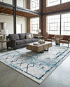Aegean Elegance Washables Collection Area Rug - Santorini Rectangle Ivory Gray  lifestyle 46