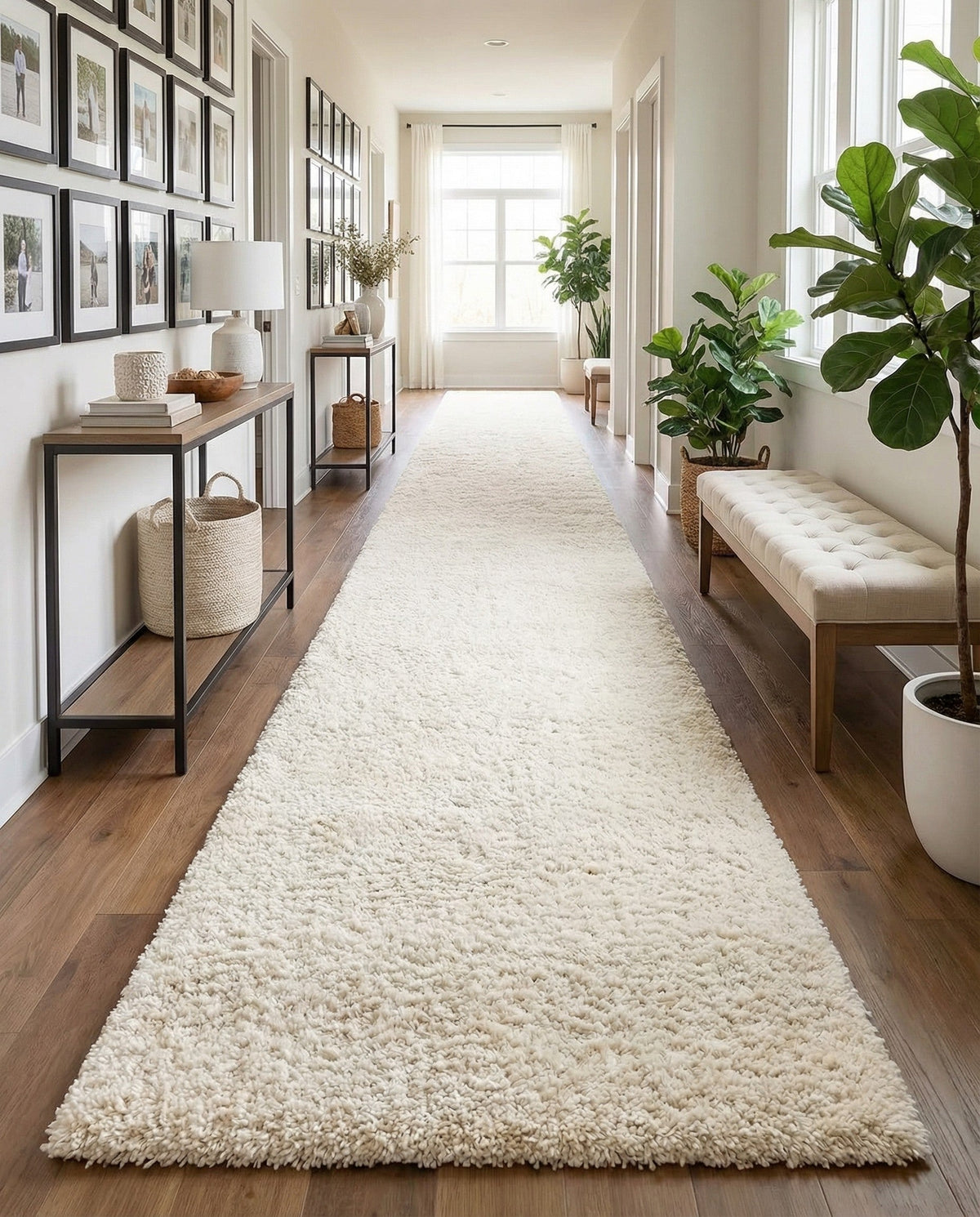 Plush Oasis Collection Area Rug - Serenity (Snow White) Runner Snow White  lifestyle 107