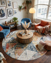 Jewel Oasis Collection Area Rug -  Topaz Round Multi  lifestyle 44