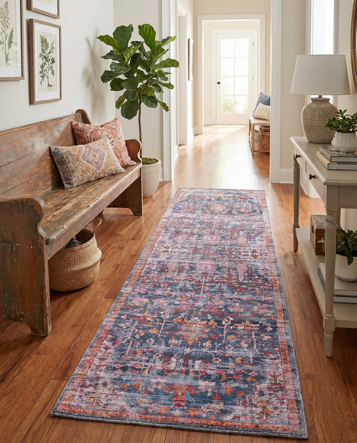 Zahara Oasis Collection Area Rug -  Nador Runner Navy Blue  lifestyle 82