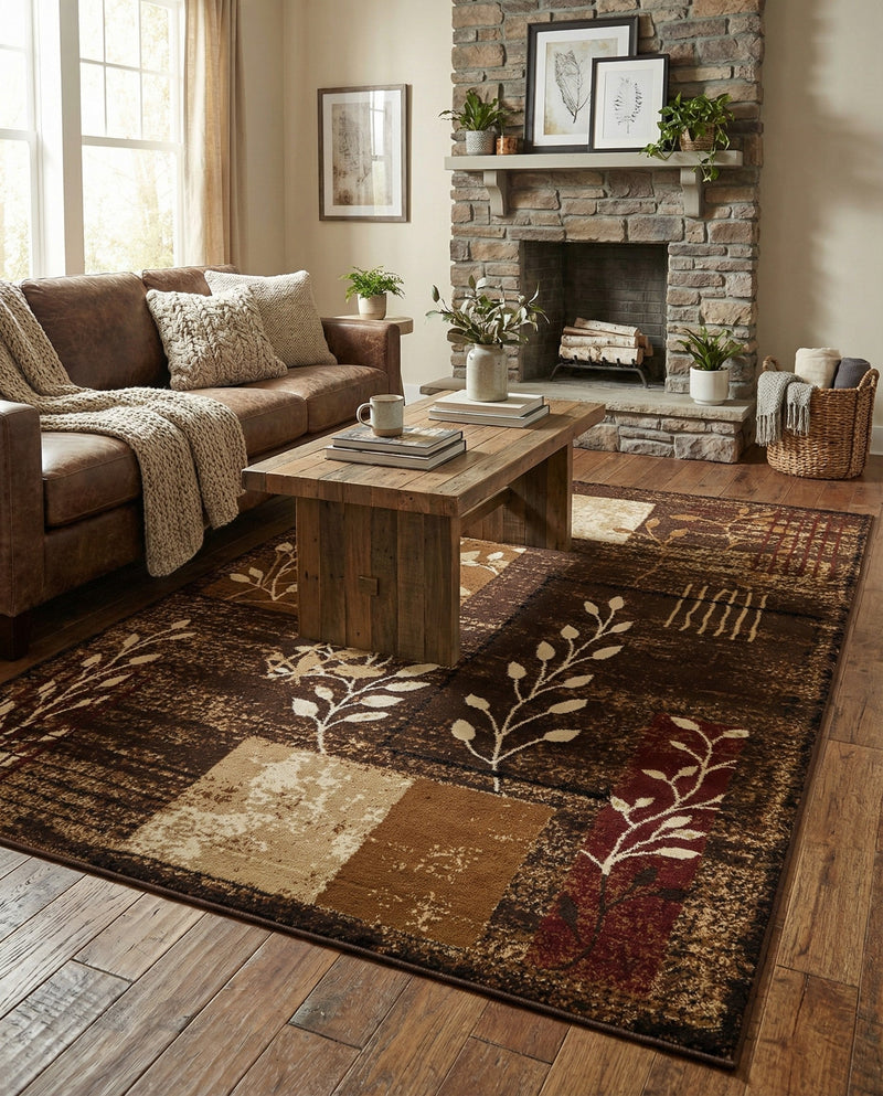 Bistro Lounge Collection Area Rug -  Affogato Rectangle Brown  lifestyle 39