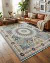 Persian Elegance Collection Area Rug -  Hamedan (Blue) Rectangle Blue  lifestyle 3