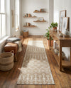 Marrakech Lattice Collection Area Rug - Medina (Beige) Runner Beige  lifestyle 48