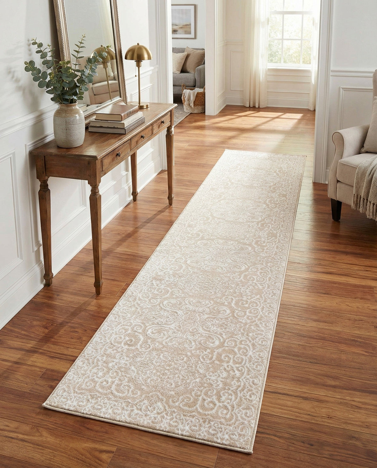 Andes Summit Collection Area Rug -  Lanín Runner Beige  lifestyle 100