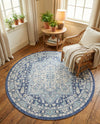 Savannah Series Collection Area Rug - Charleston (French Blue) Round French Blue  lifestyle 51
