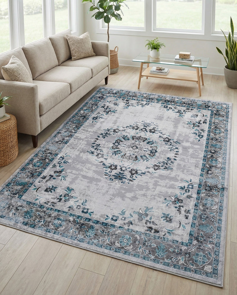 Geneva Terrace Collection Area Rug -  Yverdon Rectangle Gray  lifestyle 38