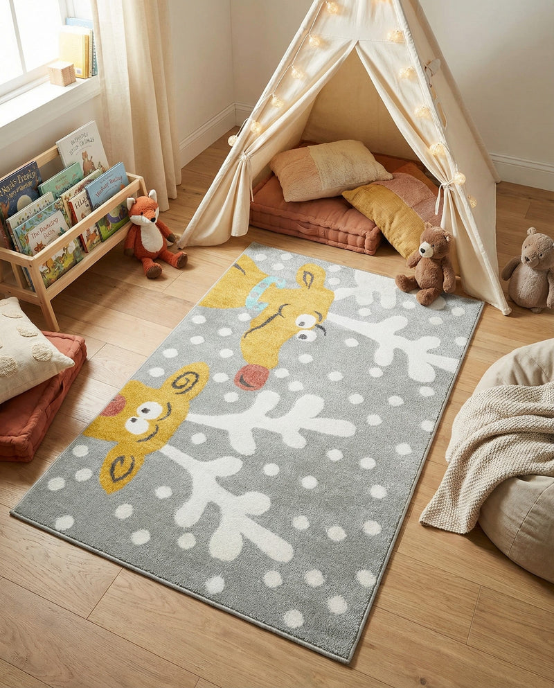 Wonder Tykes Collection Area Rug -  Mystic Rectangle Gray  lifestyle 7