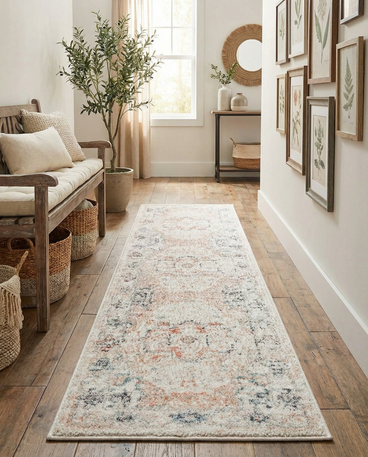 Parisian Elegance Collection Area Rug - Versailles (Ivory) Runner Ivory  lifestyle 103