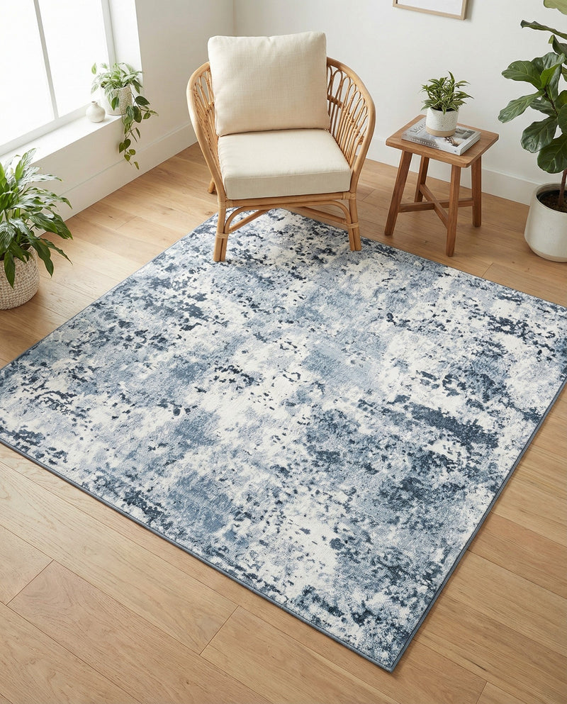 Luminara Sands Collection Area Rug - Elysium (Vintage Blue) Square Vintage Blue  lifestyle 61